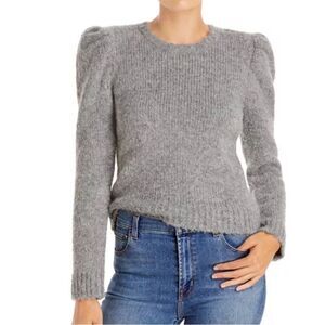 NWT Derek Lam Locken Sweater Pullover Wool Knit Puff Shoulder Gray XS